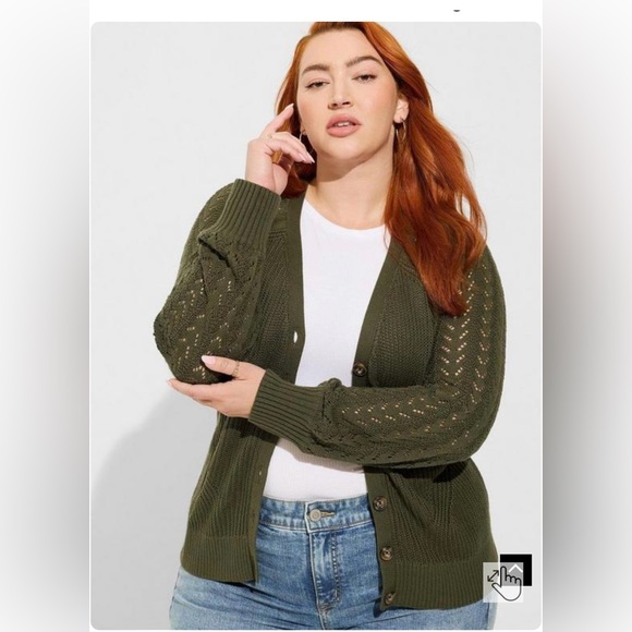 Torrid Pointelle cardigan v neck torrid 2x NWT - Picture 1 of 4
